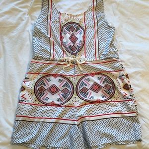 Printed Romper with pockets